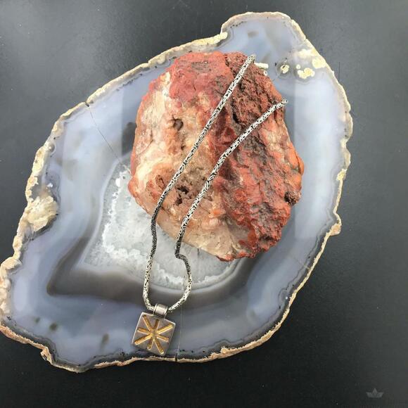 Cynthia Gale Sterling Silver Byzantine Necklace 17" With Charm - Picture 2 of 10